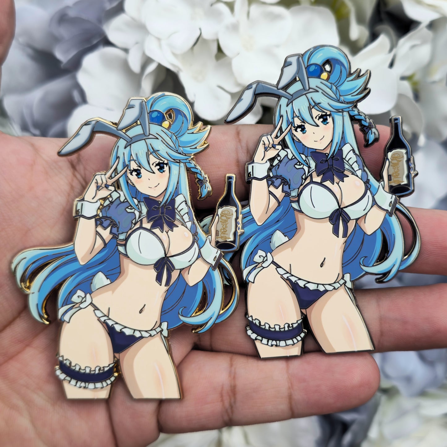 In hands: Sugar Aqua Bunny