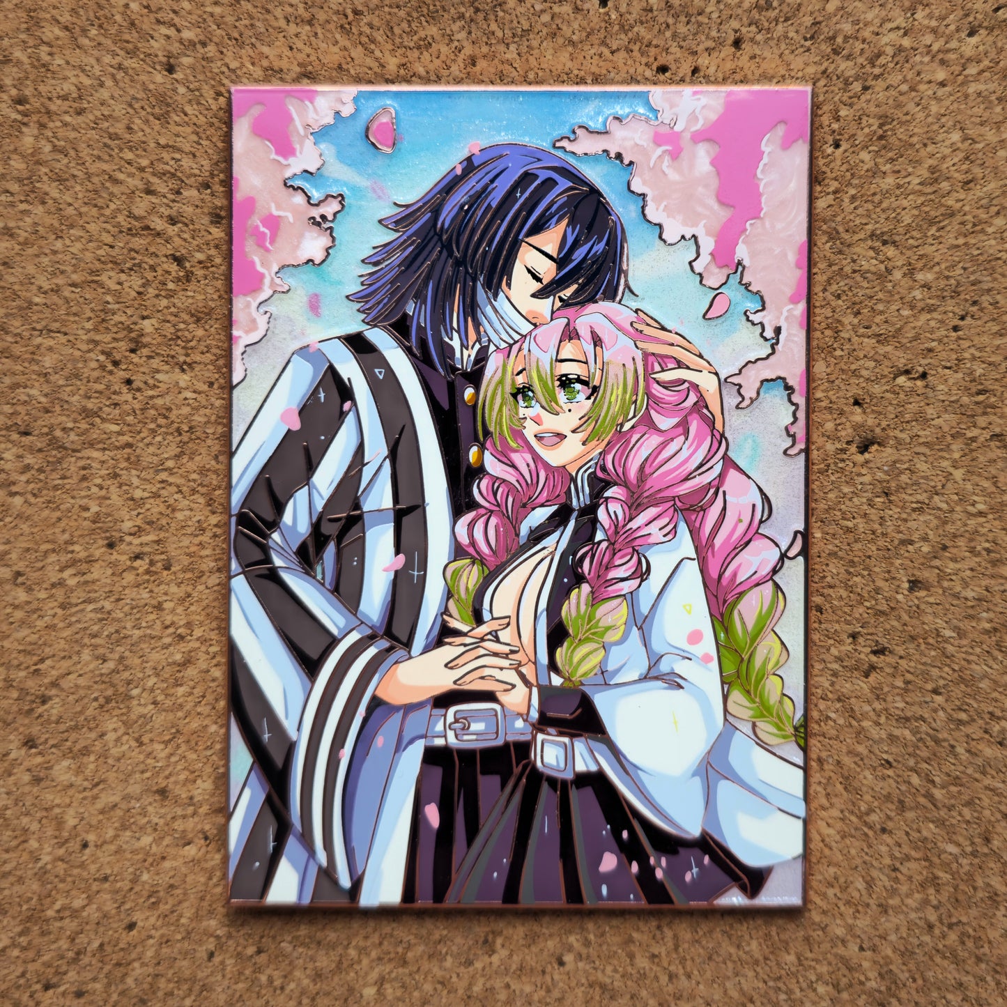 In hands Snake Blossom Couple Panel